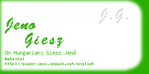 jeno giesz business card