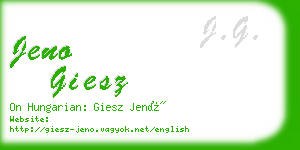 jeno giesz business card